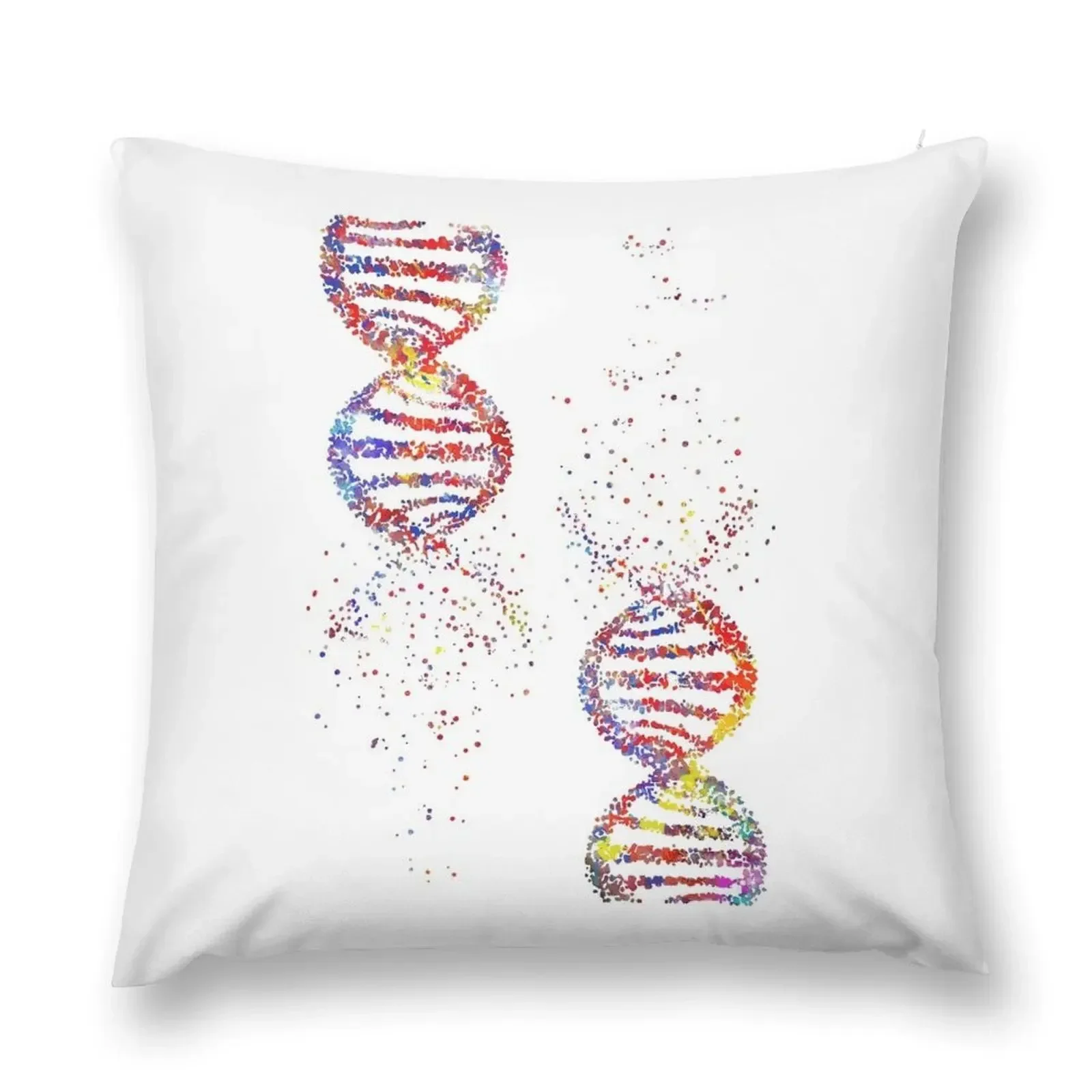 The structure of DNA, DNA molecule, watercolor DNA, dna, molecule, dna print, Art Print, dna helix molecule, abstra Throw Pillow