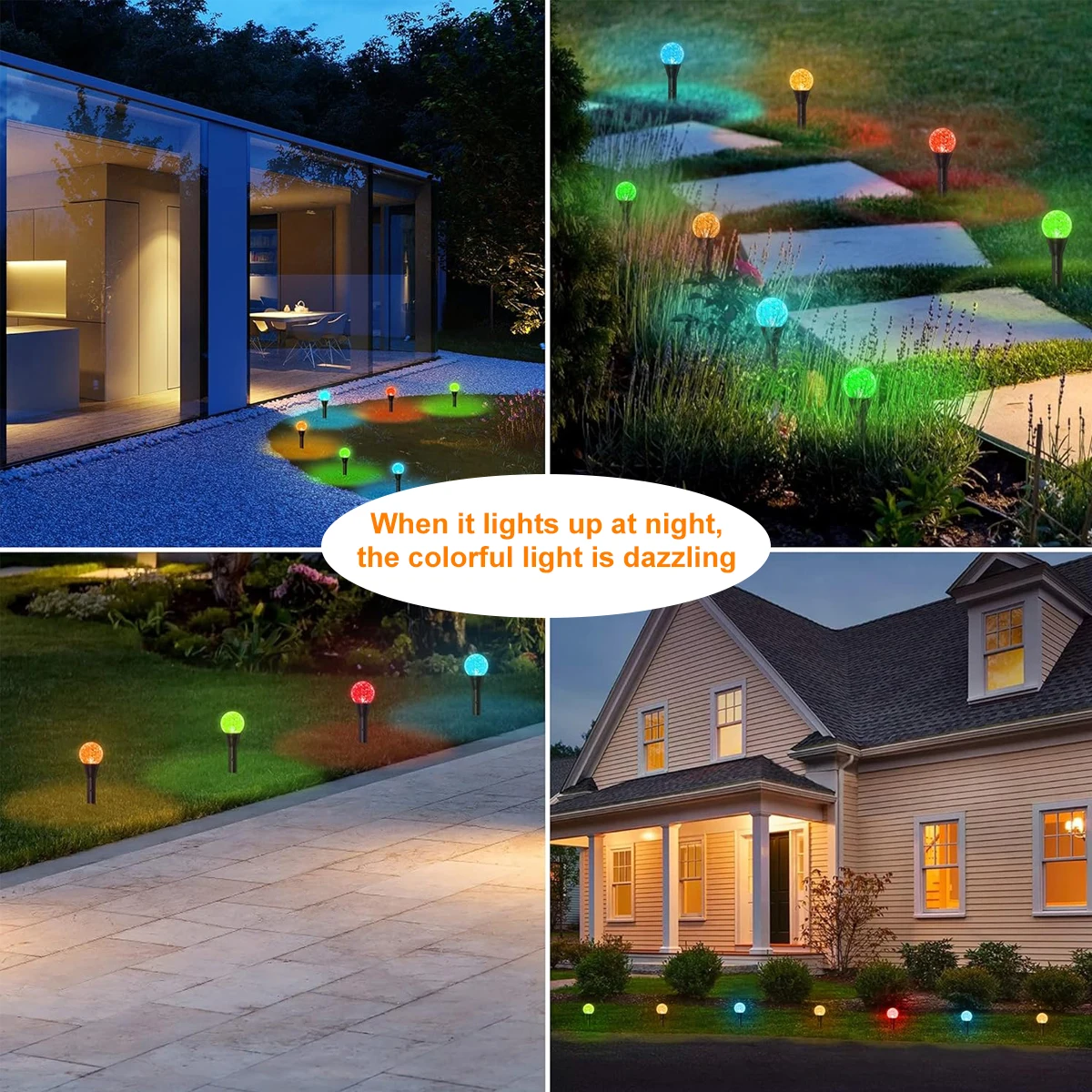 Solar Bubble Ball Pathway Lights Outdoor Waterproof Lawn Light Solar Garden Pilot Light String for Lawn Yard Road Decor Lighting