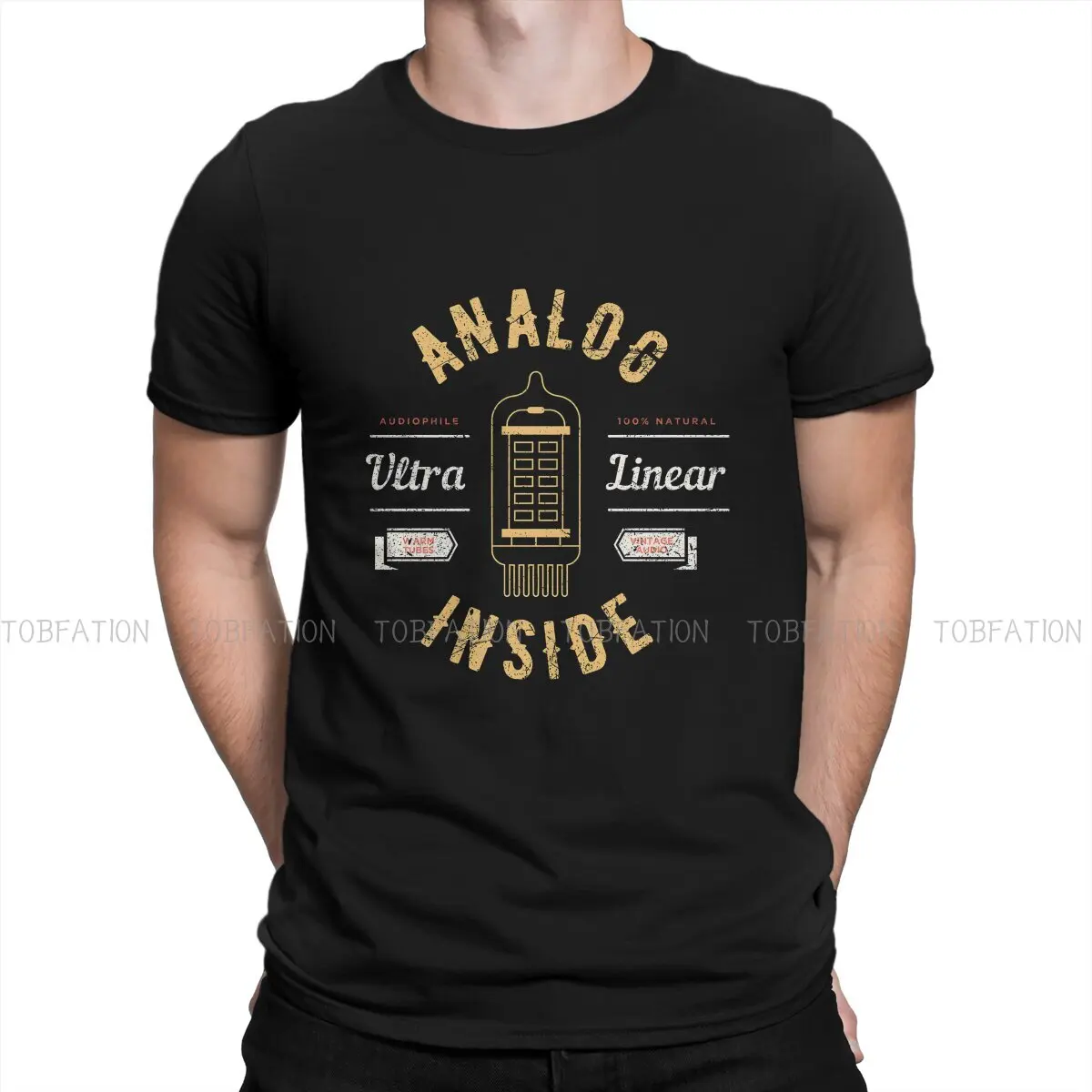 Vacuum Tube Original TShirts Analog Audiophile Sound Retro Music Lover Personalize Men's T Shirt New Trend Tops 6XL