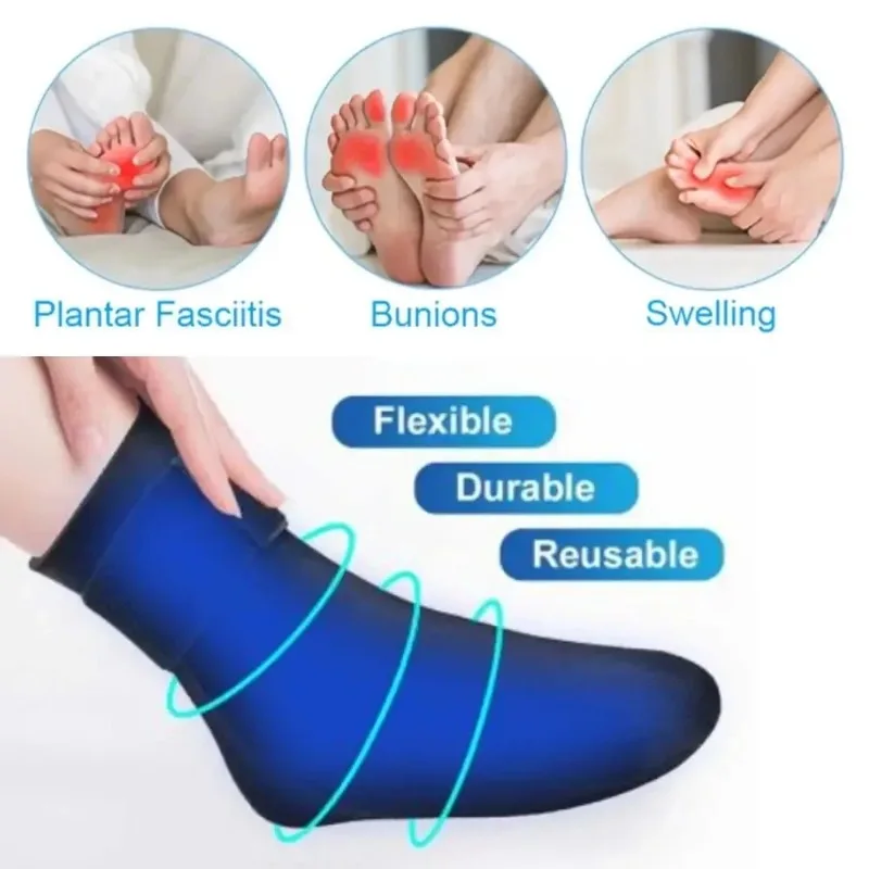 

New Reusable Ankle Gel Ice Pack for Heel Pain Plantar Fasciiti Hot Cold Compress Socks Flexible Cooling Non-slip Foot Protection