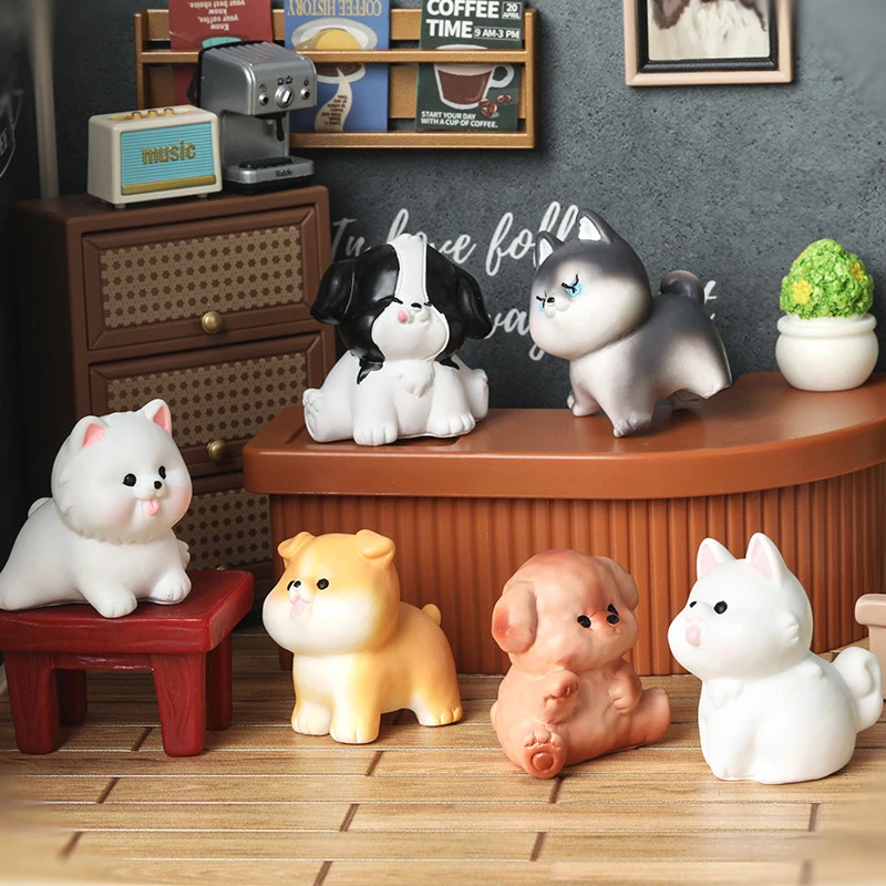 Cute Dog Figurines Miniatures Cartoon Animal Micro Landscape Ornaments For Home Room Desk Accessories