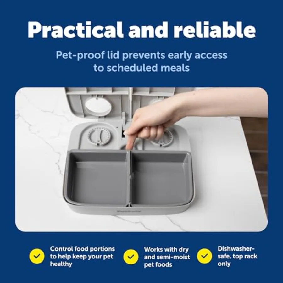 【Spot goods】Analog 2 Meal Programmable Pet Feeder Automatic Dog and Cat Feeder - Dry or Semi-Moist Pet Food Dispenser Slow Feed view 6