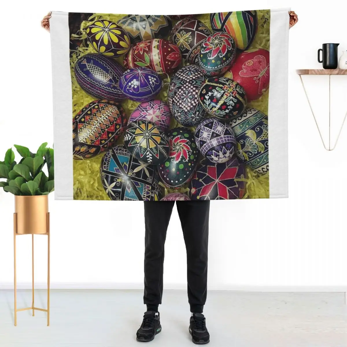 Pysanky Eggs 2 Throw Blanket Thin Soft Blanket for Summer Night Sleeping