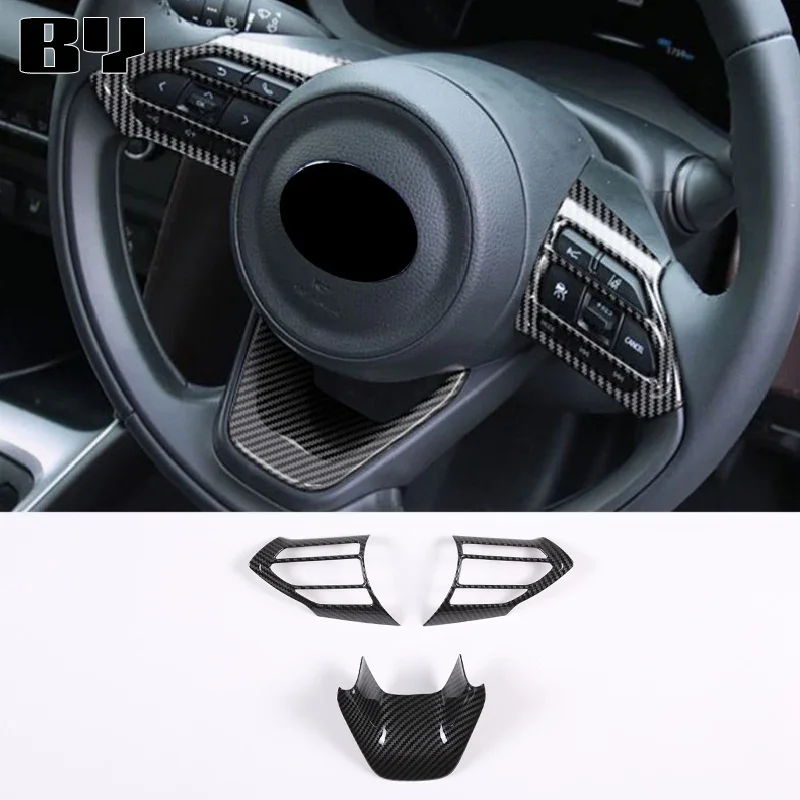 

For Toyota Yaris /yaris Cross 2020 2021 ABS Carbon Fiber Car Steering Wheel Panel Trim Decoration Frame Cover Sticker Accessory