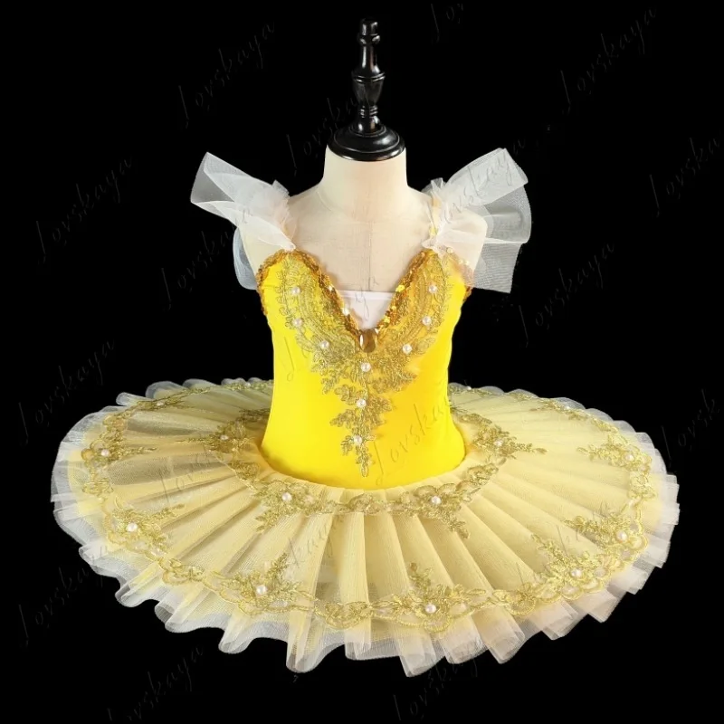 

New Style Girls' Ballet Dress with Strappy Fabric Skirt, Children's Puff Skirt Performance Outfit, Little Swan Performance Dress