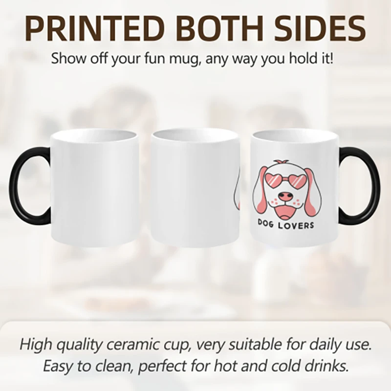 11oz DIY Custom Print Ceramic Water Cup Mug Bottle Personalized Gifts Push-pull Lid Photo Text Logo Name Images Container