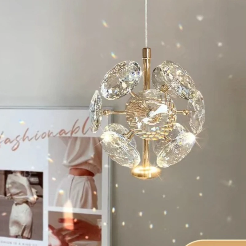 Modern K9 Pure Crystal Bedside Small Chandelier Light Lluxury Crystal Wall Lamp Corridor Ceiling Lamp Bar Decoration Noble Lamps