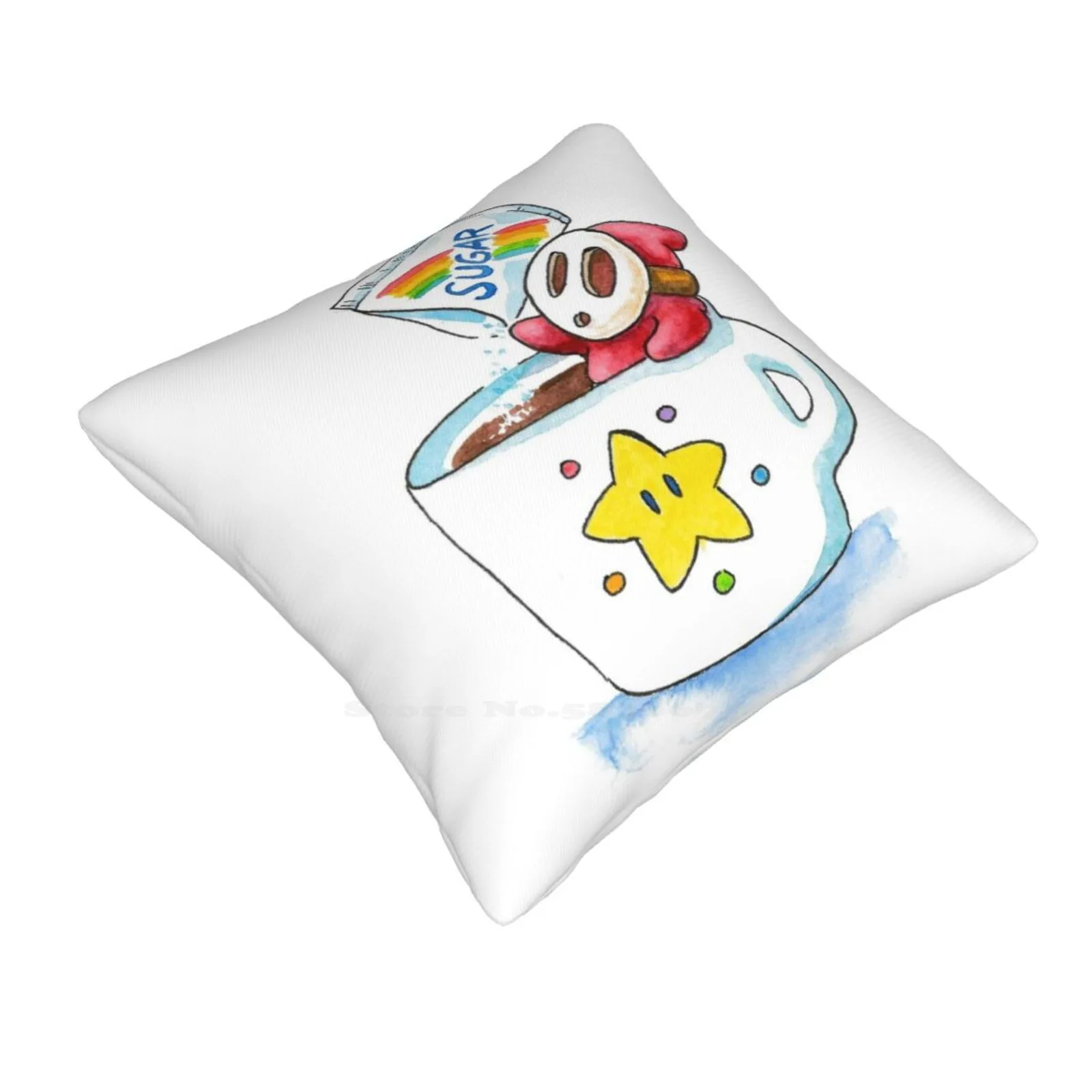 Shyguy's Favorite Coffee Pillow Cover Hug Pillowcase Shyguy Coffee Espresso Latte Fan Art Geek Nerd Retro Game Retro Gaming