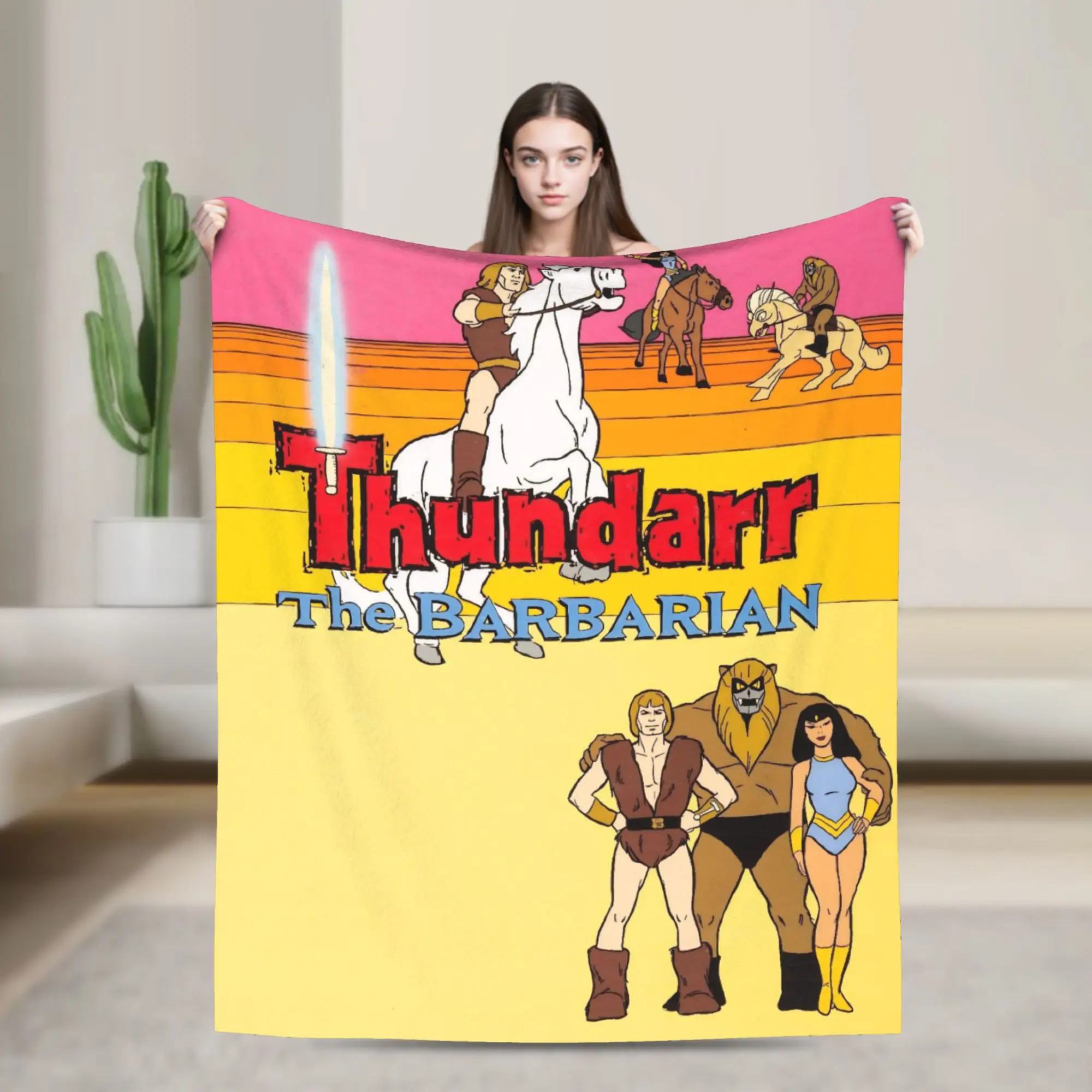 Thundarr The Barbarian Throw Blanket for Couch  Fuzzy Soft Plush Blanket 50x60 Inch Multiple Sizes Bedspreads for All Seasons