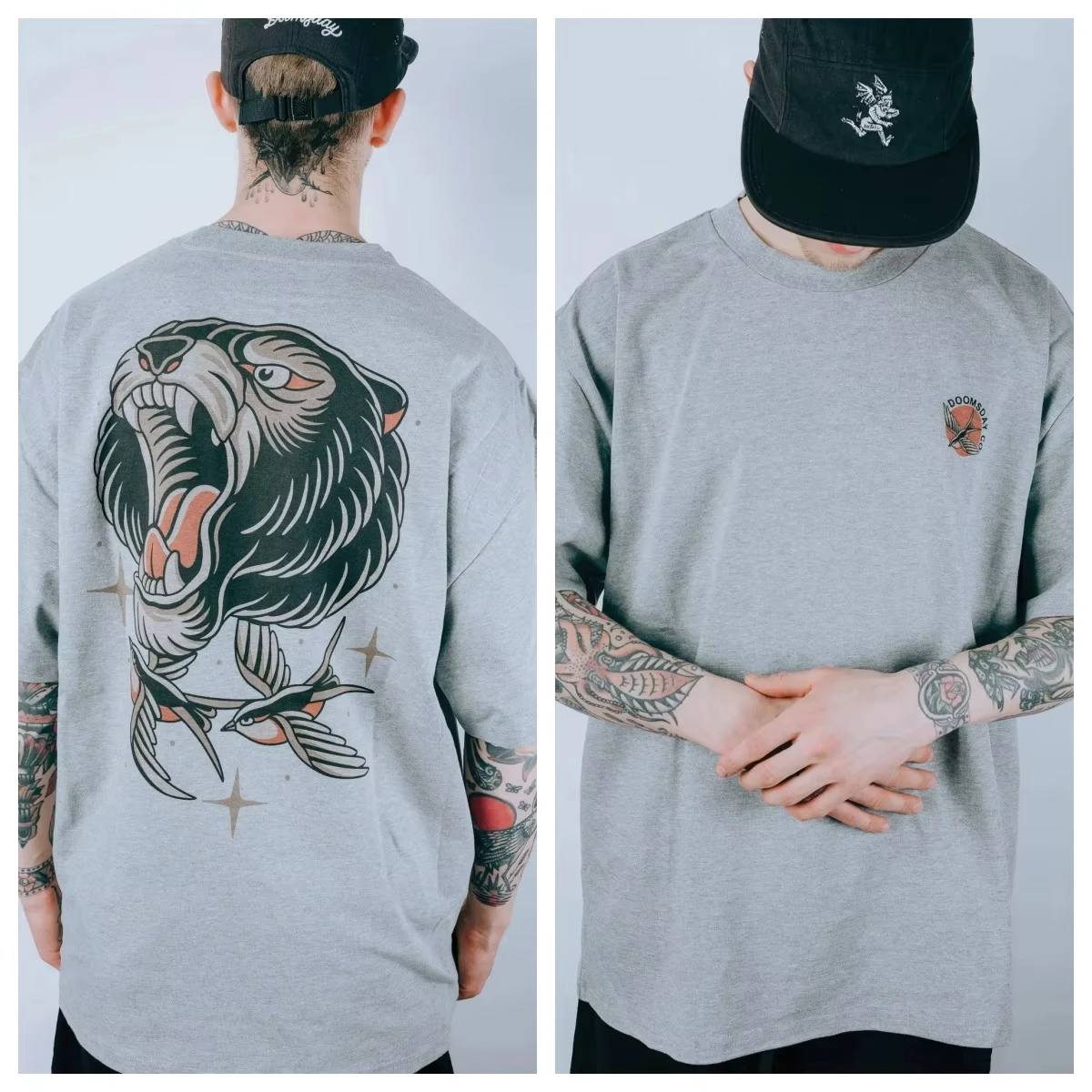 2026 new Xiong Chong Tattoo Art Retro Style Summer Casual T-Shirt - Suitable for Both Men and Women - Luxury Design