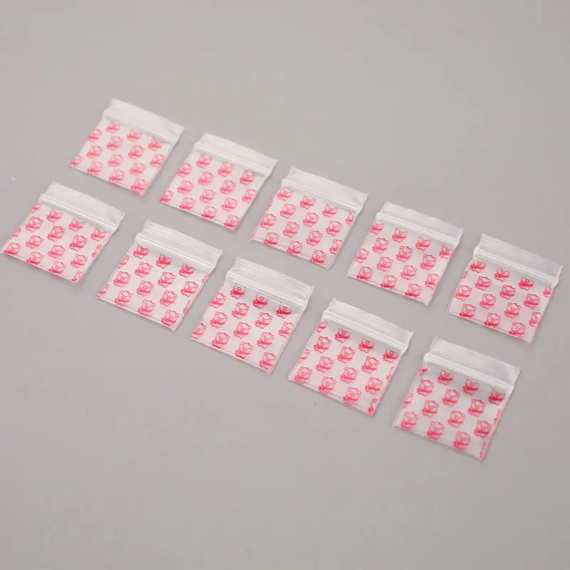 New 100Pcs Mini Zip lock Bags Zipper Bag Ziplock Bag Plastic Packaging Bags Ziplock Pill Packaging Pouches