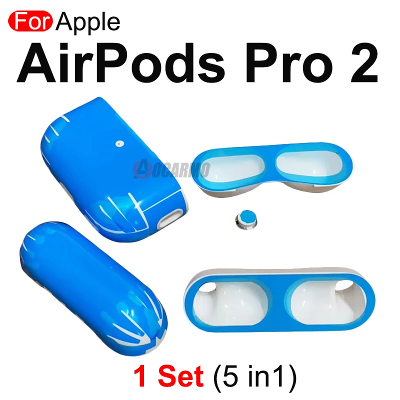 Aocarmo For Apple AirPods 1 2 3 Pro Pro2 Full Set Housing Shell For Charging Case Battery Box Compartment Repair Part