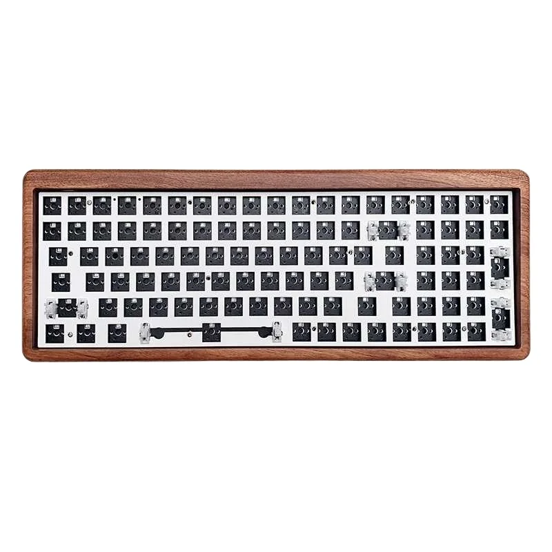 Walnut Mechanical Keyboard 100 Keys Wireless Three-Mode Hot Swap DIY Kit