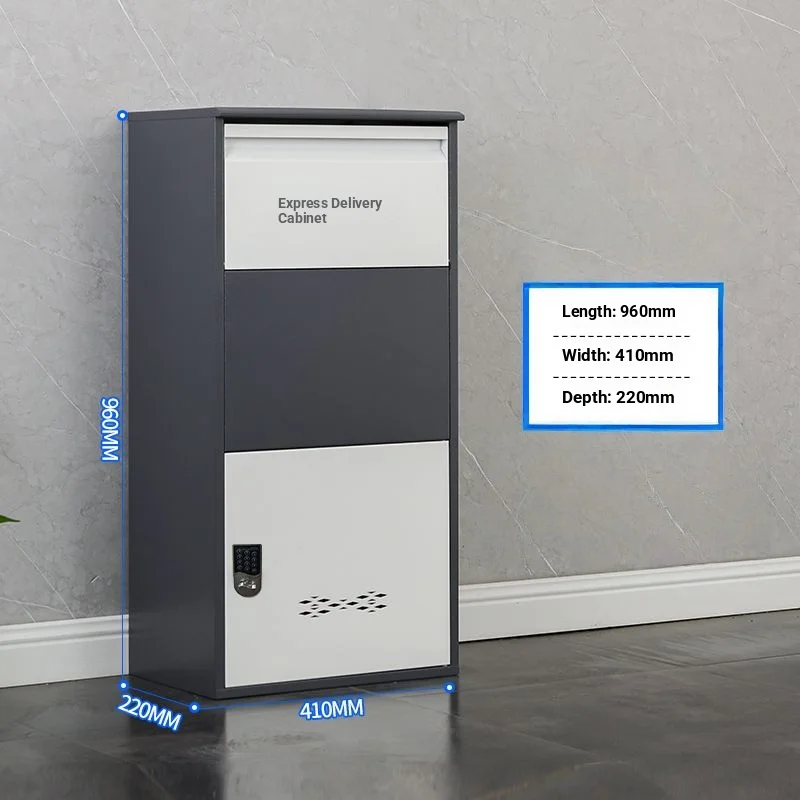 Lockable Parcel Drop Box Heavy Duty Steel Home Delivery Cabinet With Anti Theft Baffle For Outdoor Packages Secure Mailbox