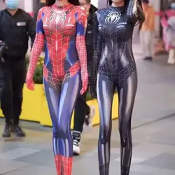 In Stock Costume For Spider Women Cosplay Superhero Costume Black Cat Tight 3d Printing Jumpuit Bodysuit Toys Festival Gift