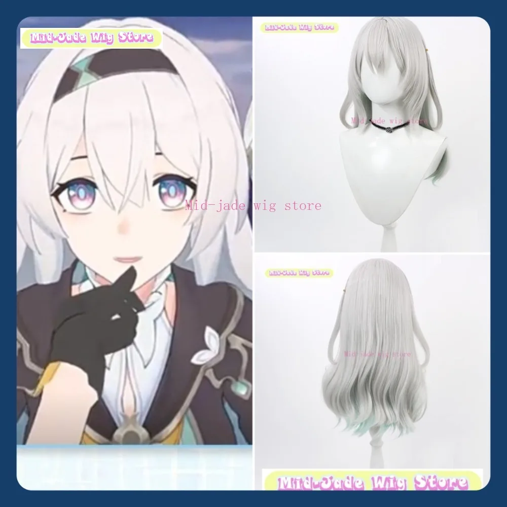 

Mid-jade Wig Store Honkai Star Rail Firefly Cosplay Wig Anime Game Role-playing Halloween Party Performance Synthetic Hair