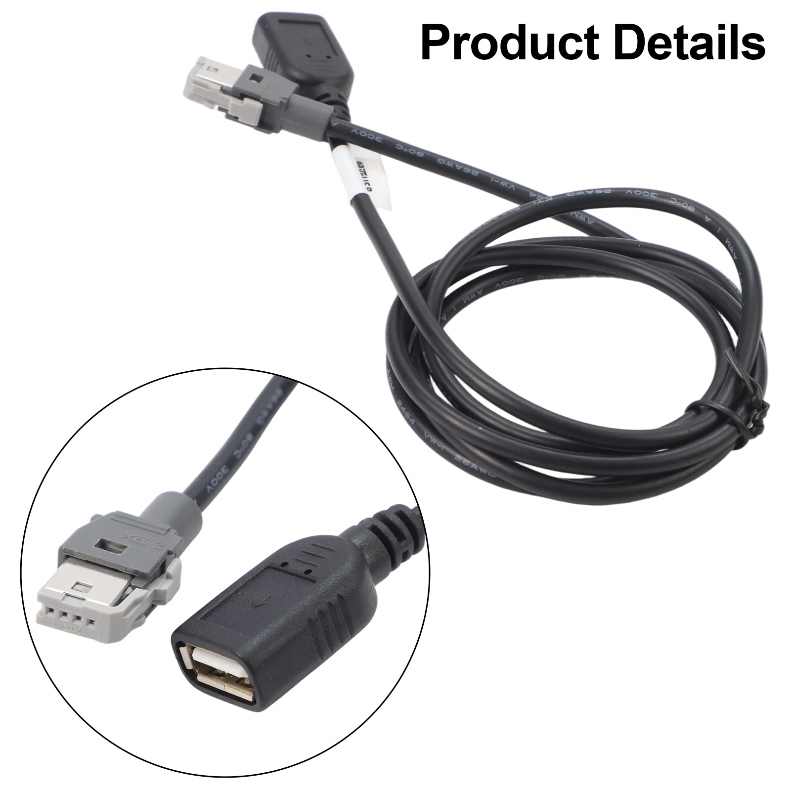 Car Installations Vehicle Upgrades 120CM Car USB Adapter USB Female Interface Reliable Performance Easy To Install ABS Material