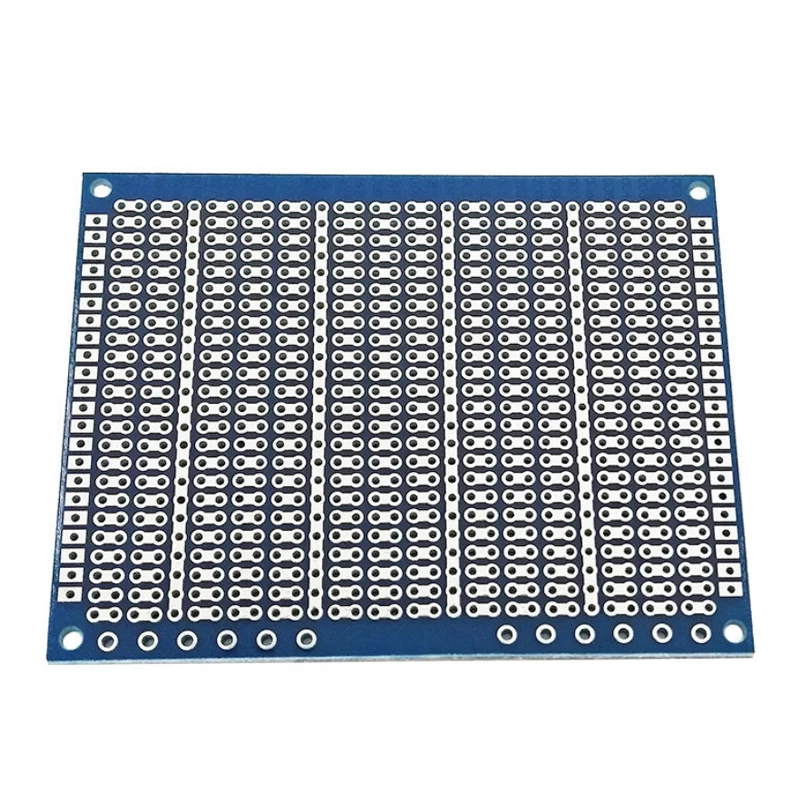 10PCS 2-Row Holes Blue Tin Universal PCB 7*9CM Soldered Through-Hole Two-Way Short-Circuit Test Board Circuit Board