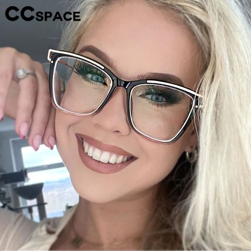 Gafas TR90 de ojo de gato antiluz azul, montura cuadrada para mujer, gafas ópticas transparentes con bloques de Color, prescripción personalizada # 301768