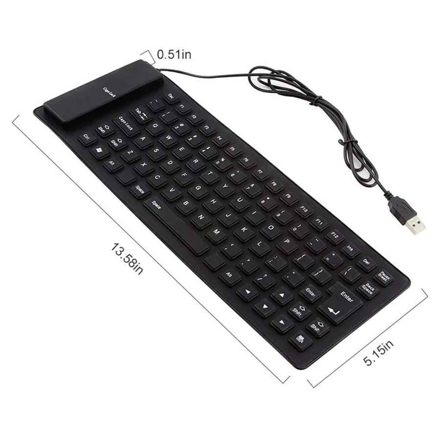 85 Keys Portable Mini USB Keyboard Flexible Waterproof Soft Silicone Gaming Keyboard Tablet Foldable Computer Keyboard Laptop