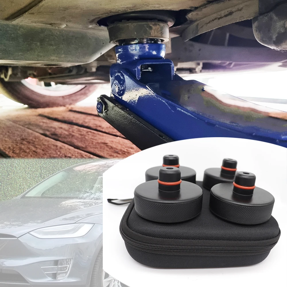 

4pcs Jack Lift Pad Rubber Adapter W/ Storage For Tesla Model X 2015 2016 2017 2018 2019 Y 2021 2023 Lifting Point Jacks Stands