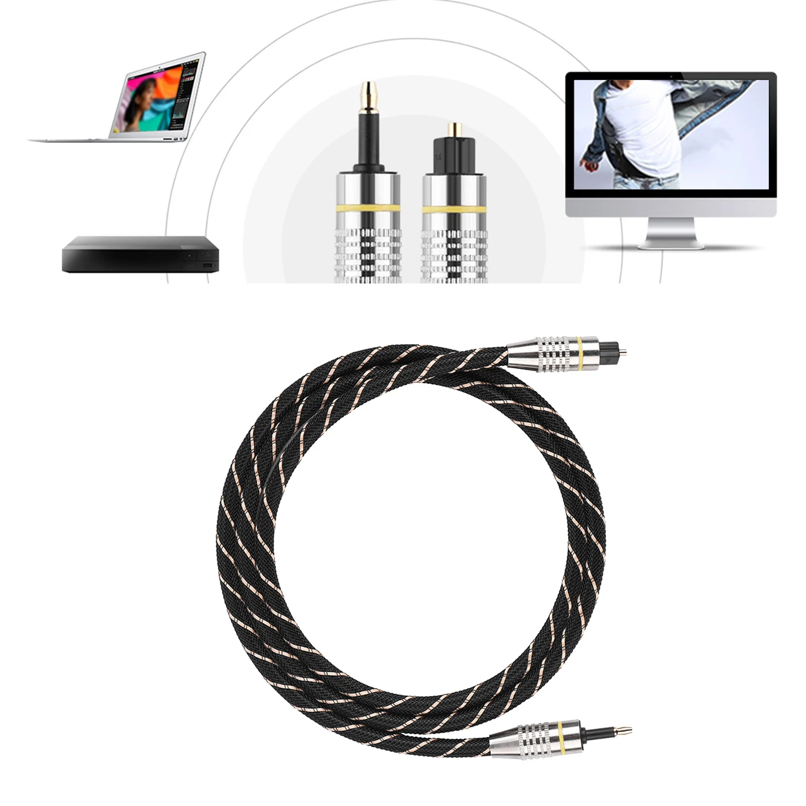 Toslink to Mini Plug 3.5mm Optical  Digital Audio Cable SPDIF Gold Plated Connector Round mini toslink to toslink cable