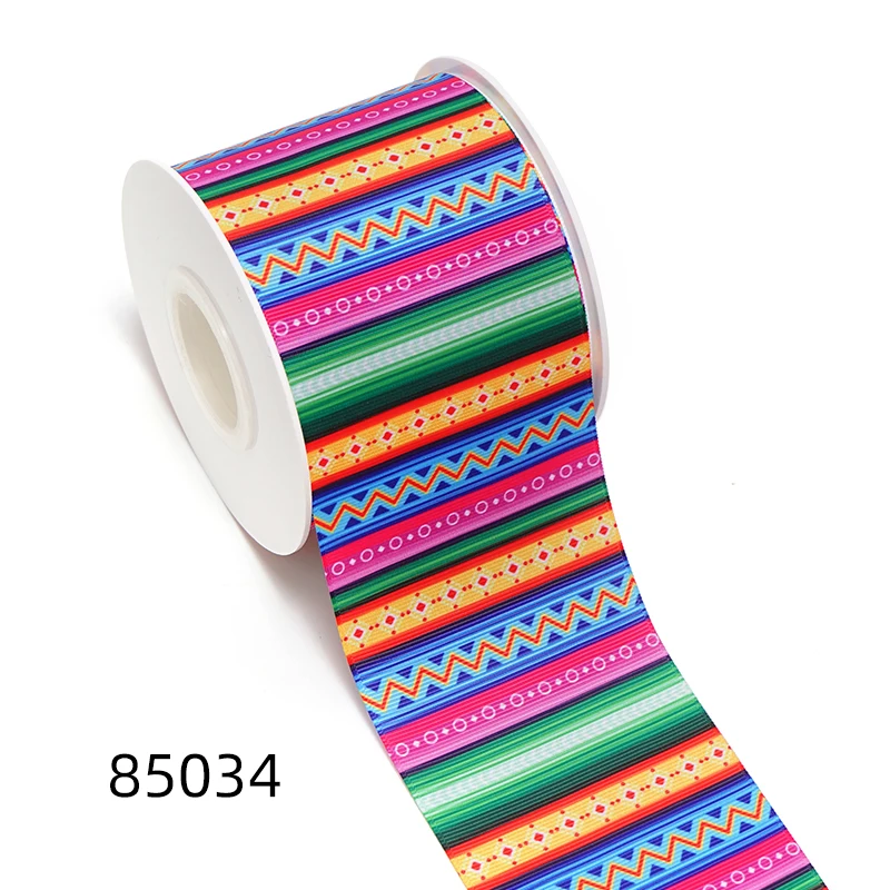 5 Yards Flower And Stripe Printed Grosgrain Satin Ribbons For Bows DIY Craft Decoration Packaging Supplies. 85034