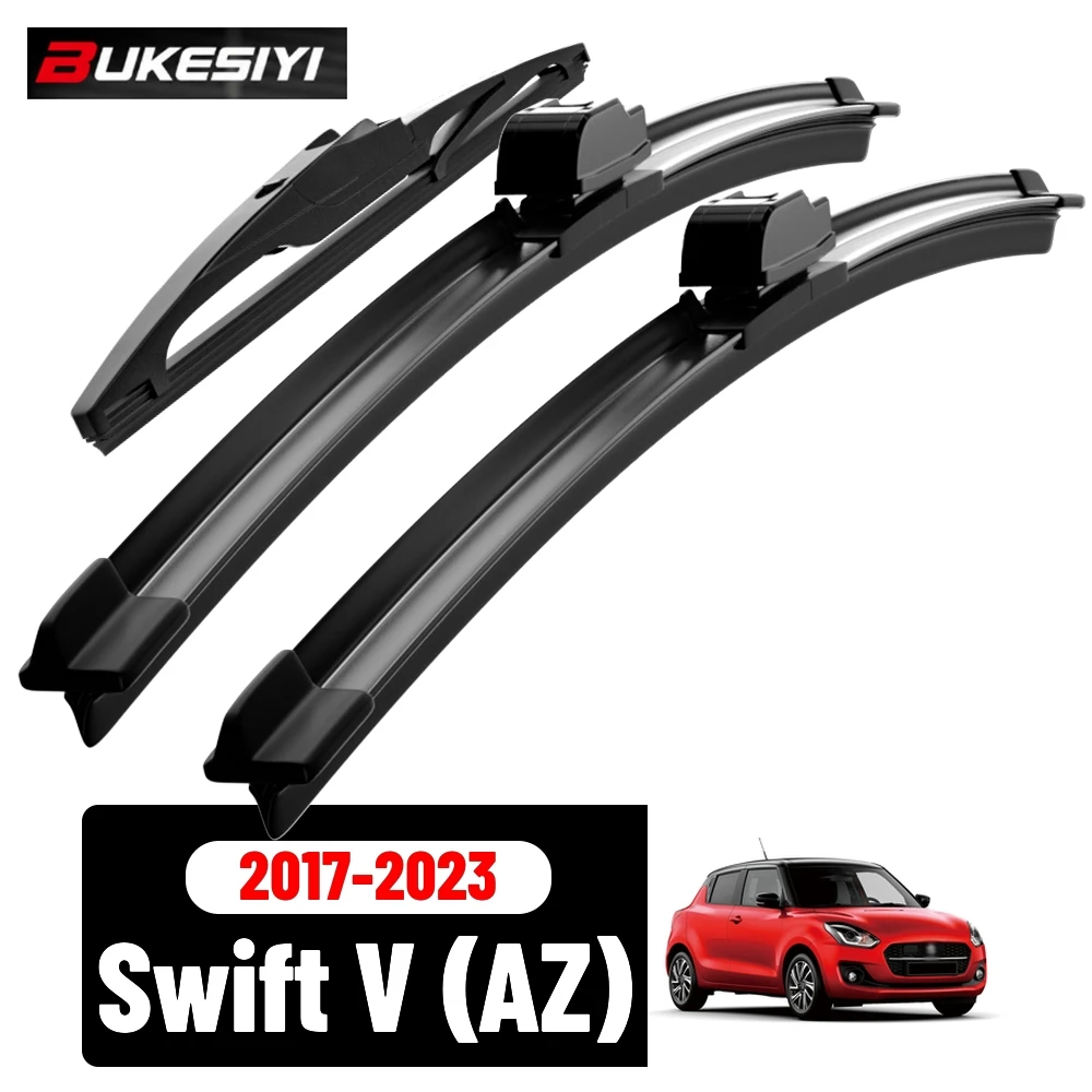 Satz Scheibenwischer für vorne und hinten für Suzuki Swift V (AZ) MK5 2017-2023 2018 2019, leise Scheibenwischer, Zubehör, 21"18"10"