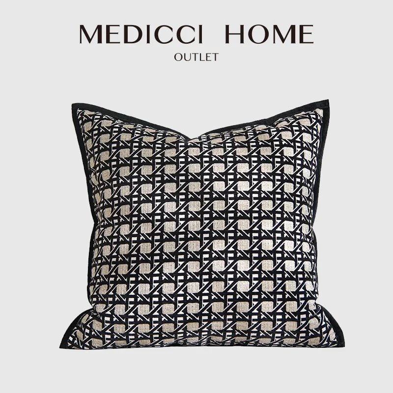 

Medicci Home Роскошный чехол из ротанга с геометрическим жаккардом, чехол для подушки песочно-бежевого цвета, декоративная наволочка для дивана, дивана-кровати