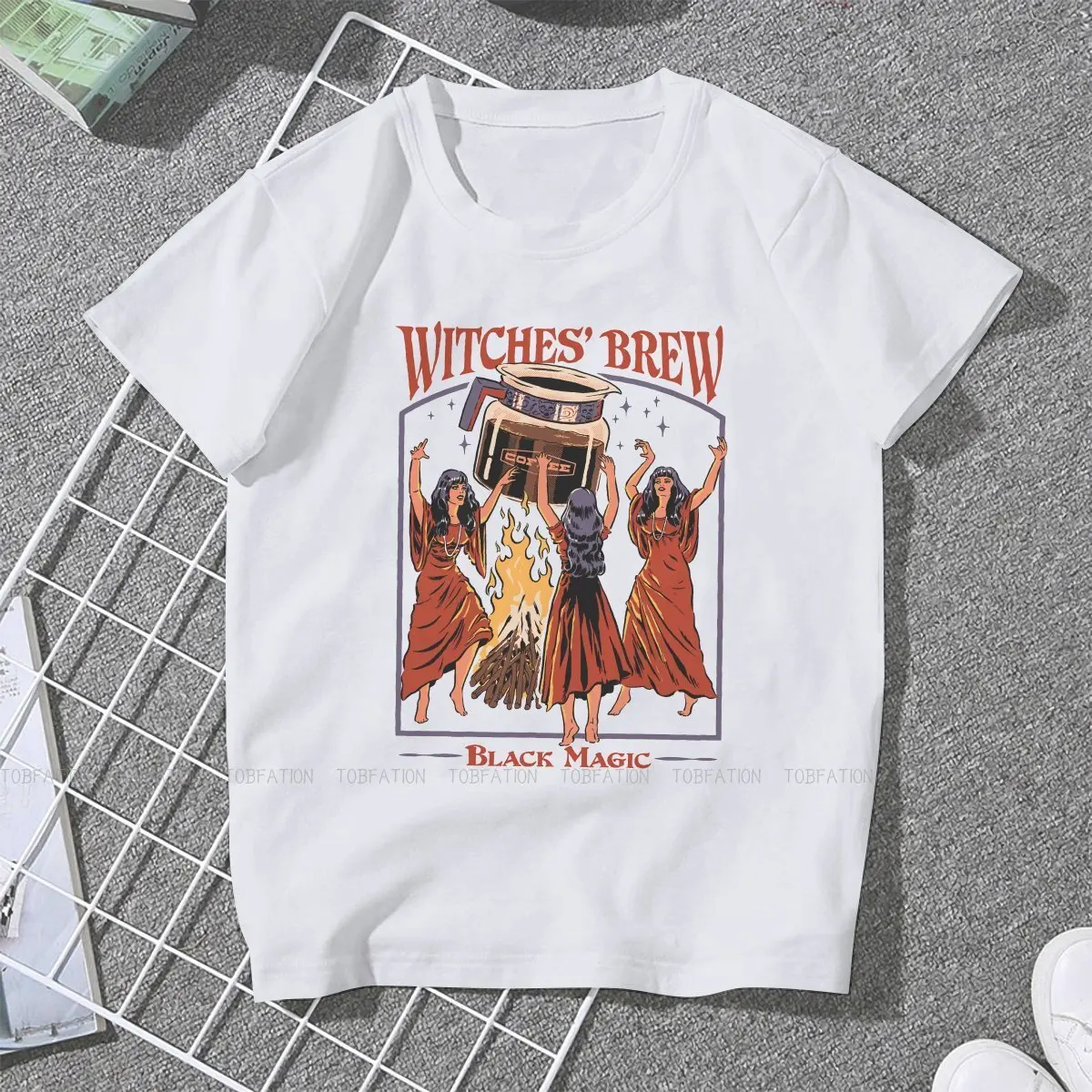 Witches' Brew Women's T Shirt Baphomet Satan Lucifer Ladies Tees Kawaii Cotton Tops Graphic Tshirt Oversized 5XL Fashion