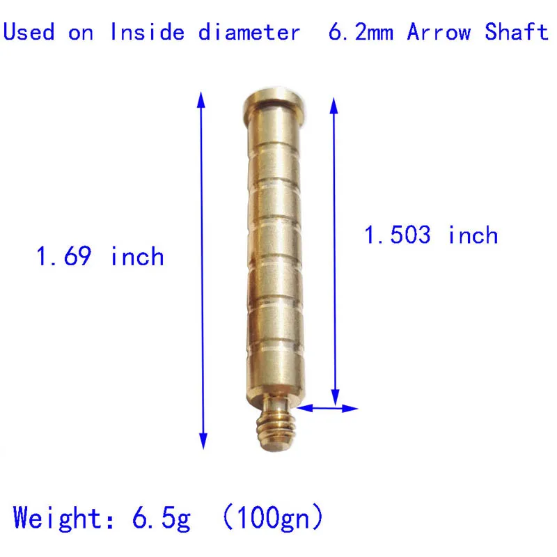 20/30pcs Arrow Counterweight  25/50/100 Grain Archery Copper Arrow Insert Universal Thread Bob-weight Arrow Shooting Hunting