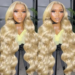 Glueless 613 Lace Frontal Wig 13x6 Honey Blonde Body Wave Lace Front Wig 13x4 Transparent Color Human Hair Wig For Women