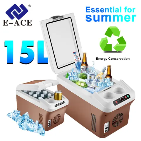 차량용 냉장고 15L 미니 냉장고 냉/온 12V/24V 친환경 에너지 절약형 다용도 자동차/가정용 냉장고