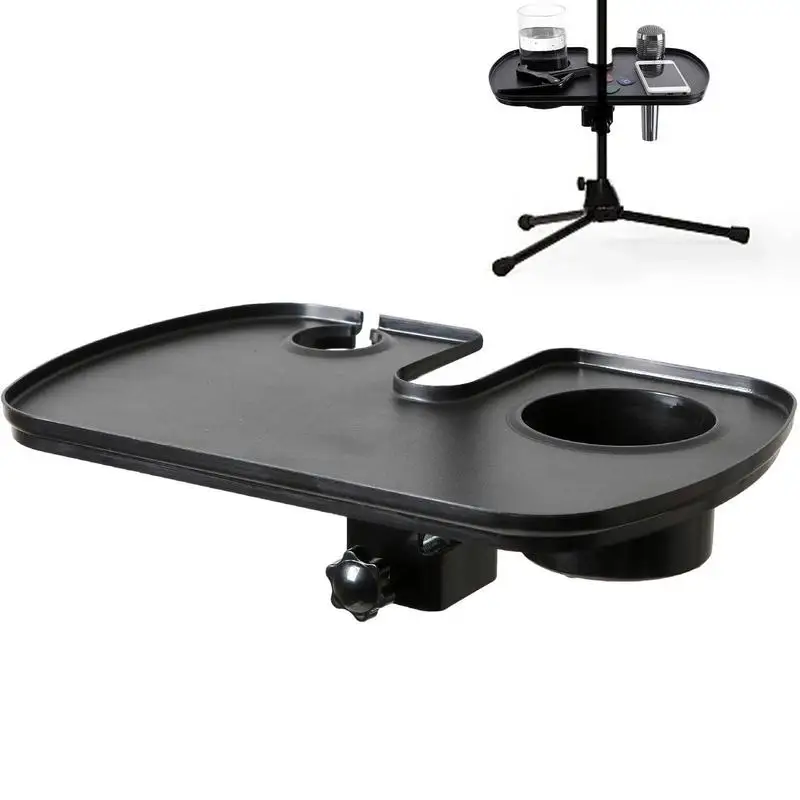 Microphone Stand Tray Multifunctional Microphone Rack With Cup Holder Sound Card Tray Utility Shelf Accessories For Recording