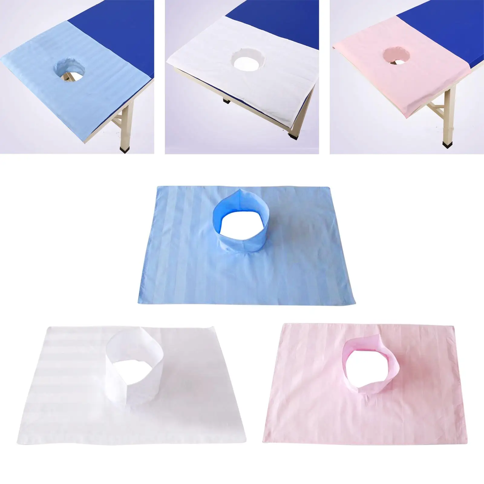 Massage Table Sheet with Face Breath Hole, Cotton Massage Bed Sheet, Reusable,