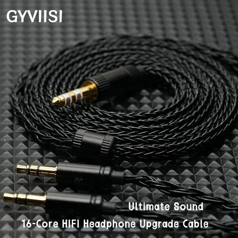 GVS-11 7N OCC Silver-Plated HiFi Upgrade Cable with Silver+Gold Plated Plug,3.5/2.5/4.4mm For 3.5 Hifiman Sundara HE1000se HE6se