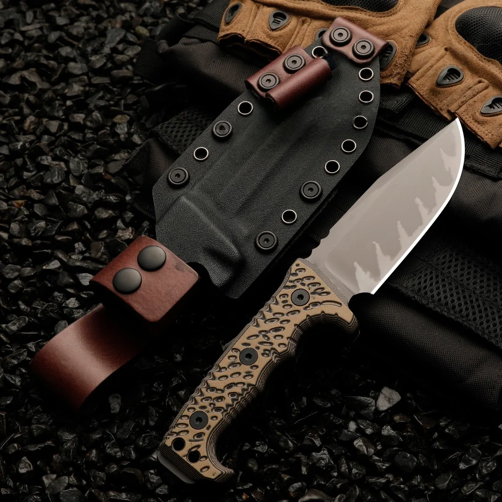 High quality steel fixed blades, outdoor knives, camping knives, high hardness stainless steel integrated keel with sheath emerg