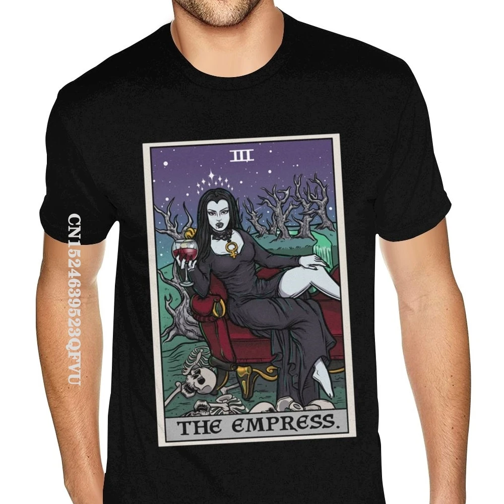 Premium Cotton The Empress Tarot Card Men Tshirts  Halloween Vampire Gothic TShirt Best Man Tee Shirt Print Graphic Punk TShirt