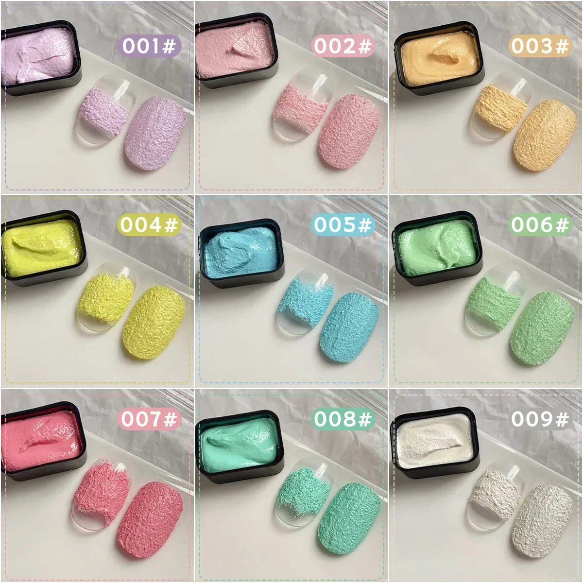 9Colors 3D Acrylic Engraved Drawing Nail Gel Polish 3D Plaster Effect Gypsum Glue DIY Manicure Gel No Need Top Coat Decoration