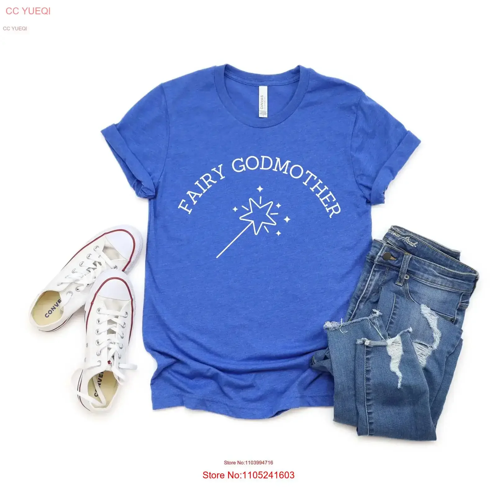 Camiseta de hada madrina, regalo para bautizo, regalos para mamá, Día de la Madre, estilo vintage, lavado, informal, a la moda, elástico, ropa de diseñador