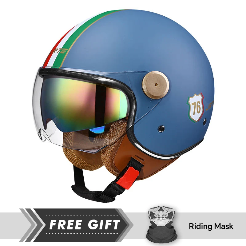 

DOT ECE Open Face Helmets Men Women Retro Semi-open Helmets 3/4 Open Half Helmet Motorcycle Accessories Cascos Para Motos