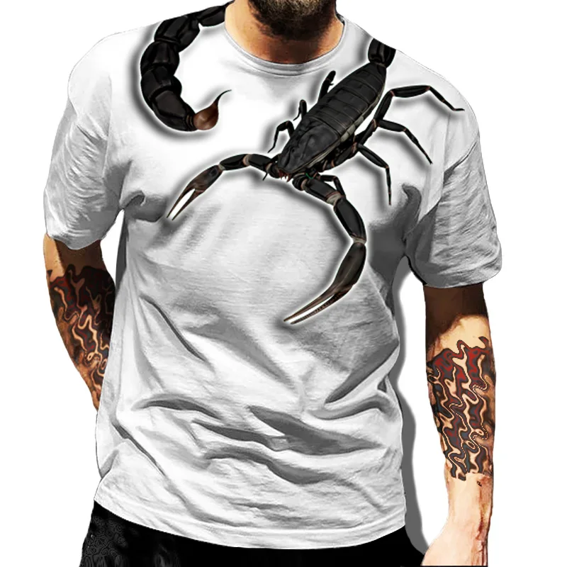 Drop Shipping Men's T-shirts Classic Animal Scorpion 3D Printed T Shirt Summer Short-Sleeved Hip-Hop T-shirt Streetwear Unisex