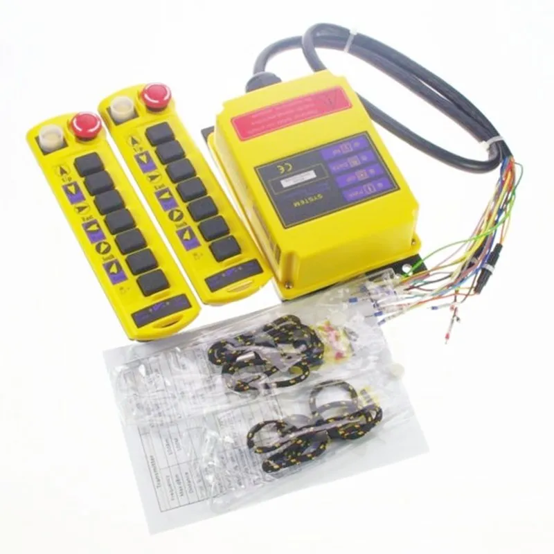 

2 Speed 2 Transmitters Control Hoist Crane Radio Remote Control Push Button Switch System Controller with E-stop