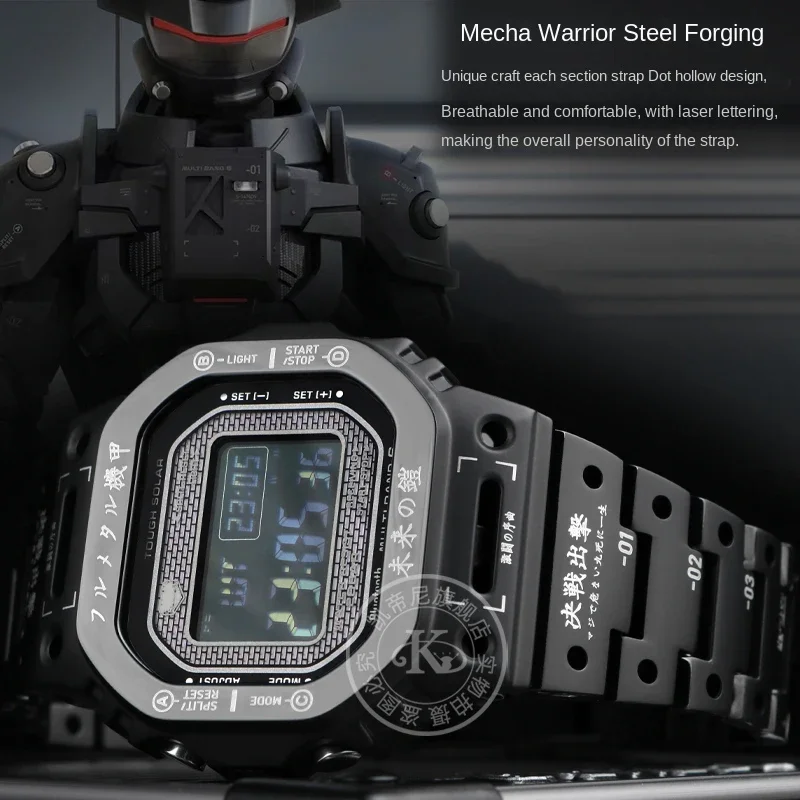 Mecha Warrior Bezel Strap mod kit For Casio G-Shock 3459 GWM-B5000 Personalized mecha Modified WatchBand Case accessories