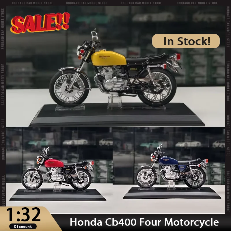 New In Stock Aoshima 1:12 Honda Cb400 Four Motorcycle Alloy Miniature Diecast Honda Ornaments Custom Toys Kids Gift
