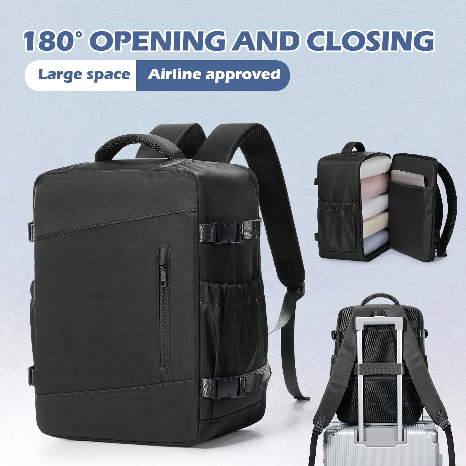 Reiserucksack unter dem Sitz, Ryanair Wizzair 40 x 30 x 20 Flugzeug-Reiserucksack, Herren-Business-Laptop-Rucksack, Handgepäck-Tasche