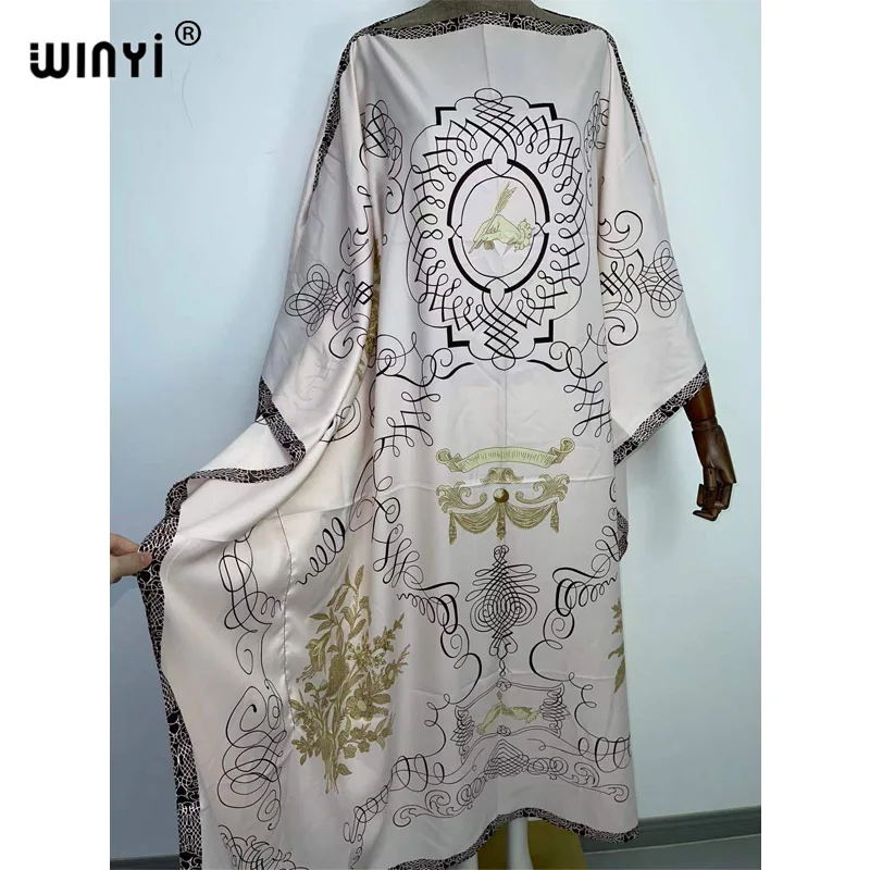 2022 WINYI boho Dress Print Bohemia Hijab Loose elegante musulmano Abaya Bazin Robe Gown Broder Riche Sexy Lady Party maxi beach