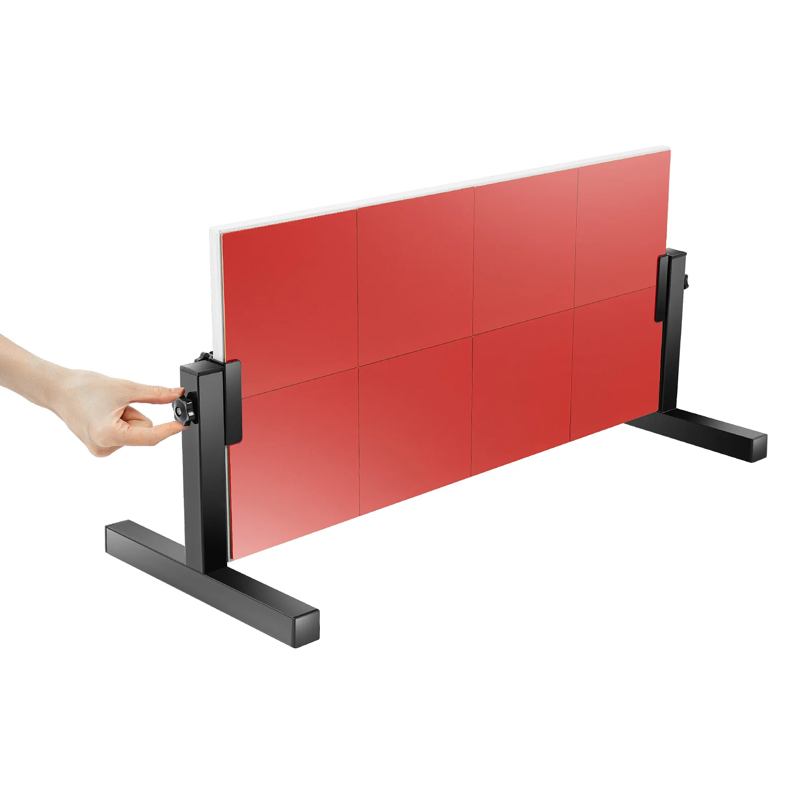 Tischtennis-Rückprallwand mit 8 roten Gummibällen, Pingpong-Rückprallbrett für Selbsttraining, einfach zu installieren – Detail 1