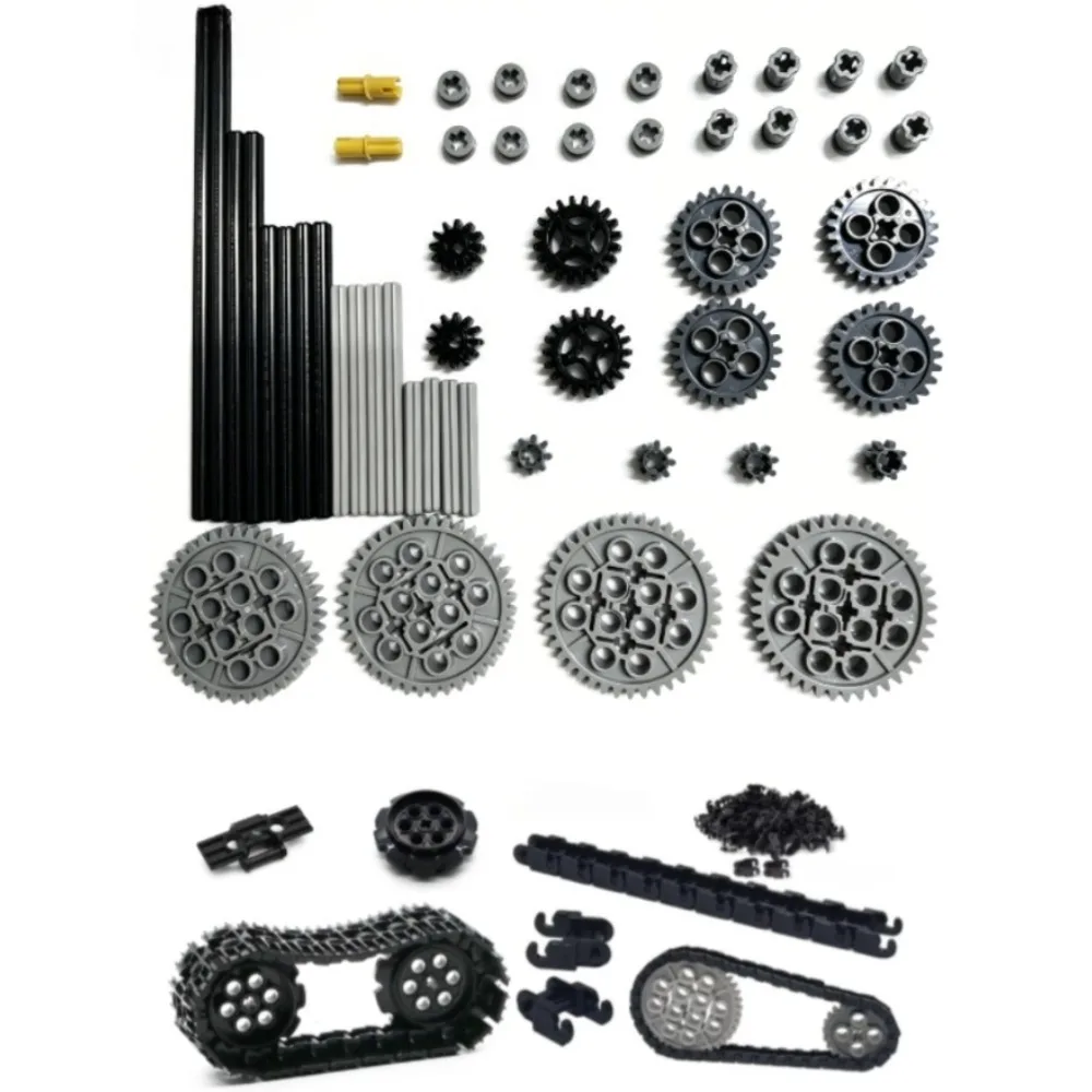 Science & Technology Building Block Assembly Part Chain Gear Track Suitable for Truck Crane Tank Model Toys Christmas Gift