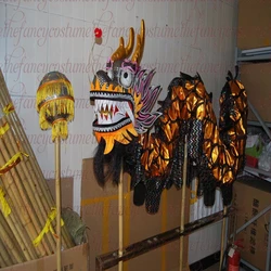 4m Size 5 Golden Dragon Dance Costume Student  4 Players Children  Spring Day  Party Christmas Parade Folk Stage  Carnival China